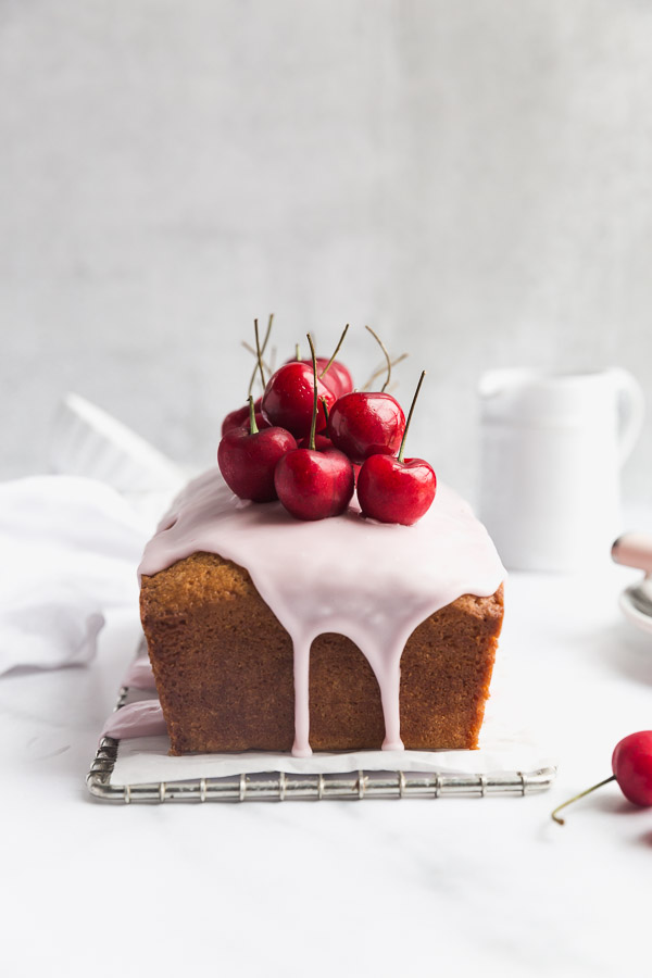 Lemon Cake with Raspberry Glaze