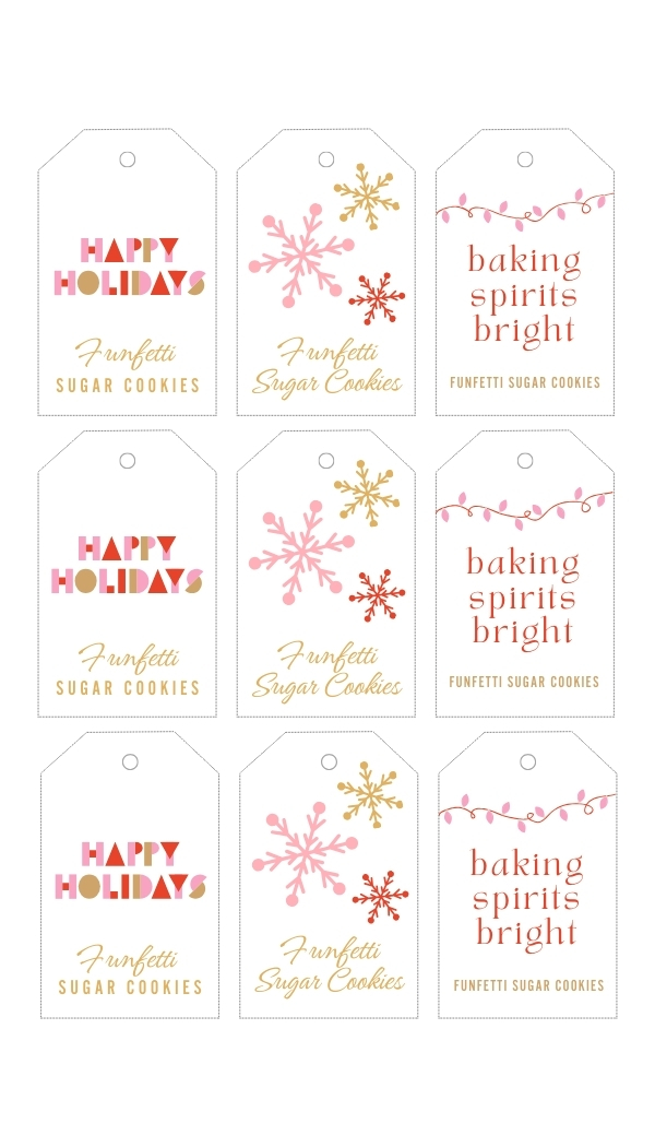 Funfetti Sugar Cookies Gift Tags