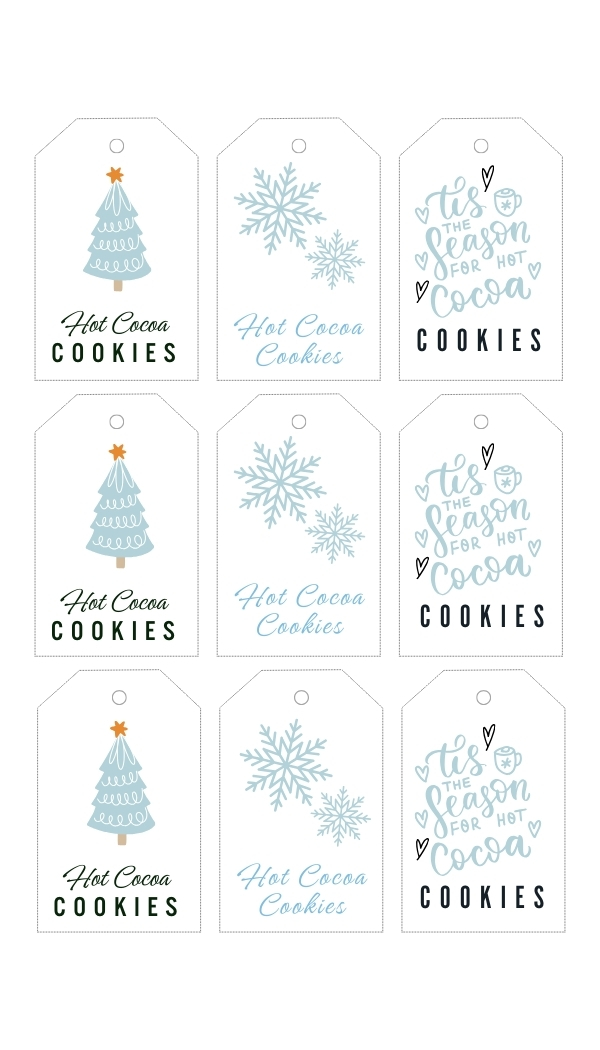 Hot Cocoa Cookies Gift Tags