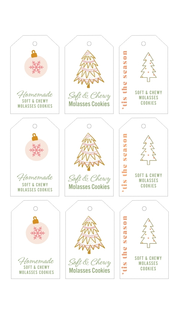 Soft & Chewy Molasses Cookies Gift Tags